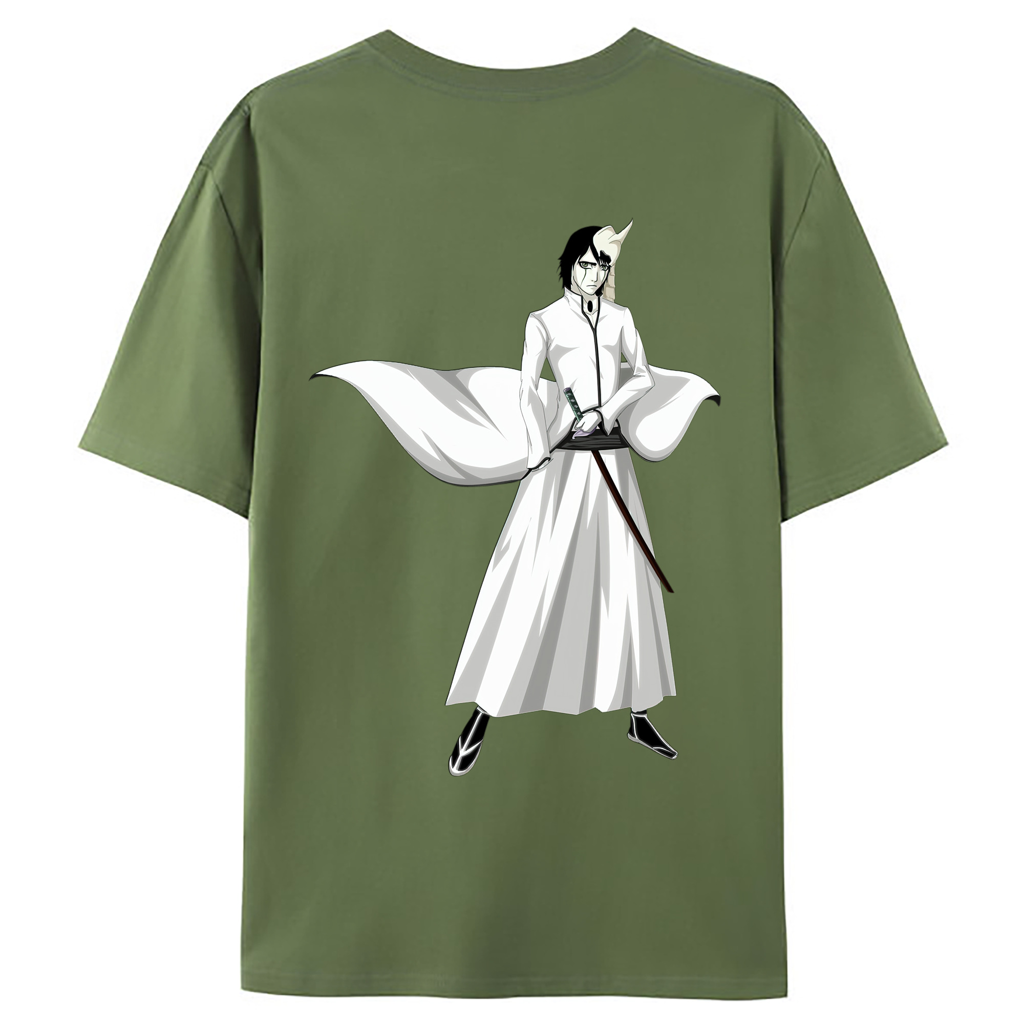 （画像用） ブリーチ ウルキオラ·シファー BLEACH Ulquiorra cifer 綿100％ メンズ半袖Tシャツ（バックプリント） 通気性